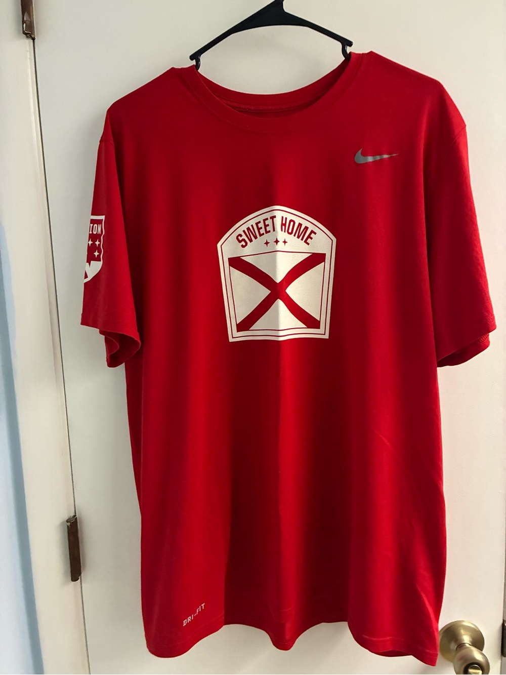 Nike Red 'Sweet Home' Athletic Tee with Silver Swoosh